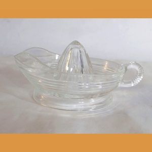 Vintage 40s Manhattan Grapefruit Orange Lemon Juicer Reamer Bowl Anchor Hocking